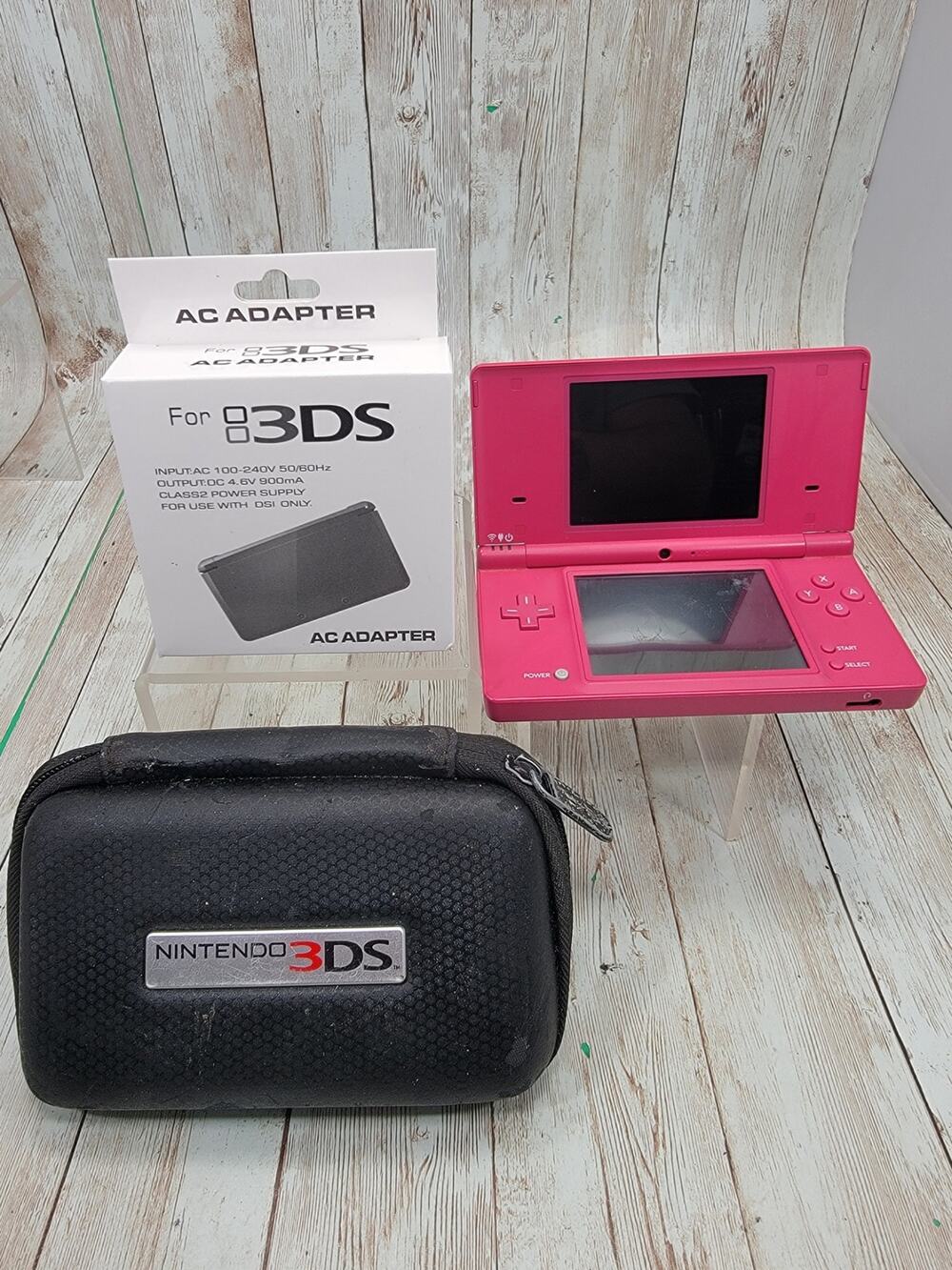 Nintendo DSi Handheld Game Console & Charger/Case TWL-001 Pink Working